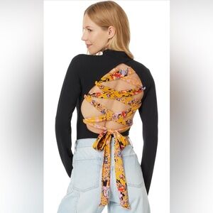 Free People Women’s Size S Black Straps in the Back Bodysuit